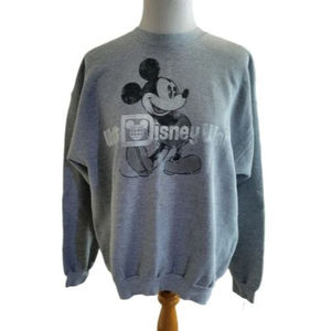Walt Disney World Hanes Disneyland Mickey Mouse Gray Crewneck Sweatshirt Size L. | Color: Gray | Size: L | Jwill4503's Closet
